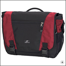 Spire Endo XL laptop messenger bag in Chili red/black